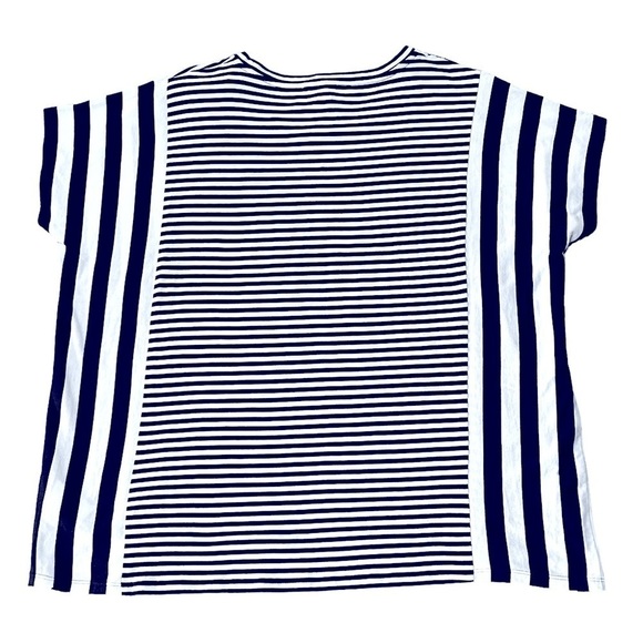 MICHAEL Michael Kors Blouse T-shirt Short/cap sleeves Stripes Navy blue White - Picture 8 of 8